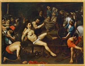Martirio de San Lorenzo ... (pintura sobre lienzo) de Valentin de Boulogne