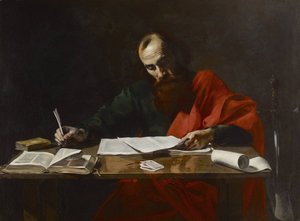 San Pablo escribiendo sus epístolas