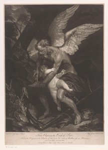 El Padre Tiempo corta las alas de Cupido Tiempo recortando las alas del amor (título en el objeto) de Valentine Green
