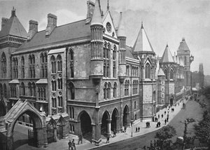 Los Nuevos Tribunales de Justicia, Londres, c1896 de Valentine and Sons Ltd