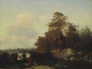 Paisaje con pescadores, 1852