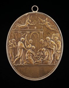La adoración de los pastores, década de 1530 de Valerio Belli