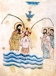 El bautismo de Jesús por San Juan Bautista, c. 1334 de Vardan Lorets