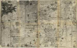 Mapa del hemisferio occidental de 1551 por Sancho Gutiérrez de Various