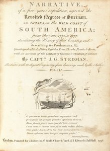 Narrativa de una expedición de cinco años contra los negros sublevados de Surinam, en Guayana, en la costa salvaje de América del Sur (volumen II) de Various Artists, including William Blake, after John Gabriel Stedman