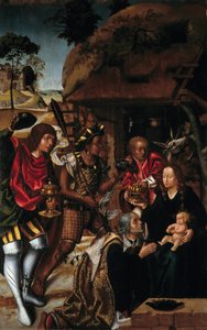 La Adoración de los Reyes Magos - Pintura portuguesa de Vasco Fernandes (Grao Vasco) (v1480-v1543) de Vasco (c.1475 c.1542) Fernandes