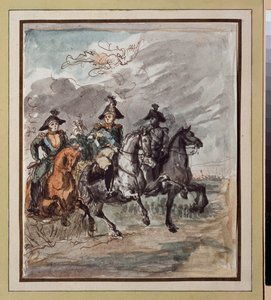 El desfile durante la inauguración del monumento a Minin y Pozharsky en Moscú el 20 de febrero de 1818 (Desfile de la Inauguración del Monumento a Minin y Pozharsky en Moscú de Vasili Andreevich Tropinin