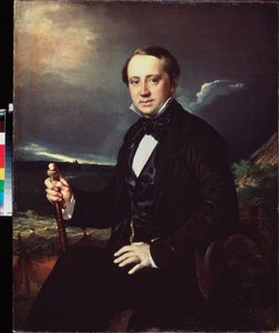 Retrato de Alexandre Sapozhnikov (Retrato de Alexander Sapozhnikov) - Pintura de Vasili Andrievich Tropinin (Vasily Tropinine) (1776-1857), huile sur toile de Vasili Andreevich Tropinin