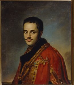 Retrato de Nikolay Niolayevich Raevsky el Joven (1801-1843). (Retrato de N.N. Raevsky el Joven). Pintura de Vasili Andreyevich Tropinin (Vassili Tropinin) (1776-1857), óleo sobre lienzo de Vasili Andreevich Tropinin