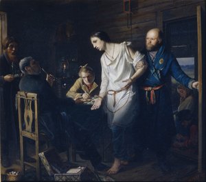 Comisario de Policía Rural Investigando, 1857 de Vasili Grigorevich Perov