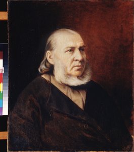 Retrato del escritor Sergei Timofeievich Aksakov (1791-1859). Pintura de Vasili (Vasili) Grigorievich Perov (1834-1882), óleo sobre lienzo. arte ruso de Vasili Grigorevich Perov