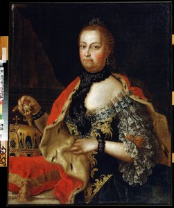 Retrato de la emperatriz María Teresa de Austria (1717-1780). Pintura de Vasili Kozmich Berezin (1743 - después de 1795). Óleo sobre lienzo, 88 x 69 cm de Vasili Kozmich Berezin
