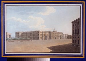 Vista de Winter Square desde Neva Avenue (Nevsky Prospect), San Petersburgo. Obra de Vasily Semyonovich Sadovnikov (1800-1879), acuarela sobre papel de Vasili Semenovich Sadovnikov