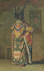 Lama budista durante la festividad en el Monasterio Pemionchi, 1874-76