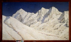 India, nieve en el Himalaya (India, nieve en el Himalaya) - Pintura de Vasili Vasilyevich Vereshchagin (Vassili Vereshchagin) (1842-1904), óleo sobre lienzo de Vasili Vasilievich Vereshchagin
