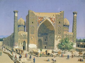 Medrasah Shir-Dhor en la plaza Registan en Samarcanda de Vasili Vasilievich Vereshchagin