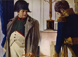 Napoleón Bonaparte y Jacques Lauriston (litografía en color) de Vasili Vasilievich Vereshchagin