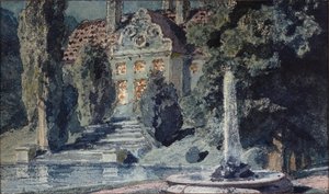 Decoración preparatoria para la ópera ""Boris Godunov"" de Modeste Mussorgsky (1839-1881) - Escenografía para la ópera Boris Godunov de M Mussorgsky - Obra de Vasili Dmitrievich Polenov (1844-1927), acuarela sobre papel de Vasilij Dmitrievich Polenov