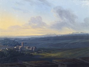 Vista de Tsarskoye Selo desde la Torre Blanca, después de 1826 de Vasily Andreyevich Zhukovsky