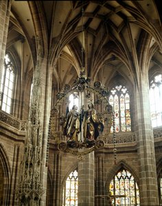 Anunciación. Escultura suspendida por Veit Stoss (1455-1533) Iglesia de San Lorenzo, Núremberg, Alemania de Veit or Wit Stoss