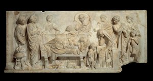Ceremonia fúnebre en relieve de mármol en Venecia a principios del siglo XVI, París, Museo del Louvre de Venetian School