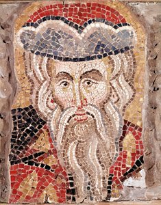 Cabeza de un profeta (detalle de mosaico)