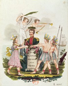 Imágenes populares exaltando a Bolívar, c.1840 de Venezuelan School