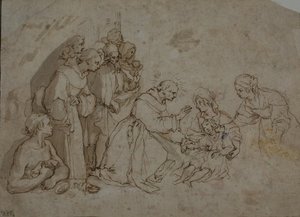 Estudio para el milagro de San Bernardino de Siena de Ventura Salimbeni