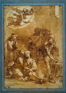 La muerte de Santa Cecilia (dibujo preparatorio) de Ventura di Arcangelo Salimbeni