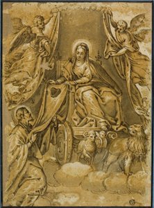 La Virgen María entregando el escapulario a San Simón Stock