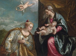 Alegoría de la ciudad de Venecia adorando a la Virgen y el Niño de Veronese