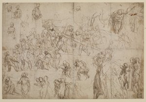 Estudios para Cristo llevando la Cruz, circa 1571 de Veronese