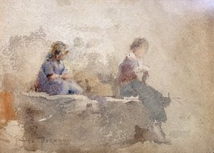 Dos mujeres jóvenes de Vespasiano Bignami