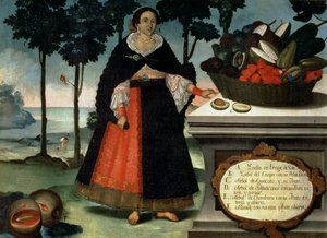 Mujer india vestida de gala (óleo sobre lienzo) de Vicente Alban