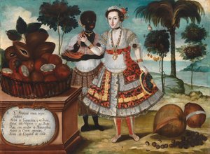 Mujer noble con su esclava negra, c.1783 (óleo sobre lienzo) de Vicente Alban