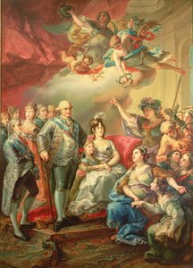 Rindiendo homenaje a Carlos IV y su familia