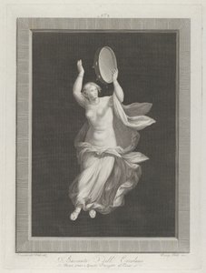 Una bacante parcialmente desnuda tocando una pandereta, ca. 1795-1820 de Vicenzo Feoli