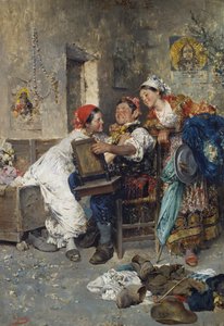 Gitanos, hombre con dos mujeres