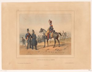 artillería van de linie Artillería de línea (título sobre objeto) Military rangen en kostuums van het Franse leger en 1832 (título de la serie) Colección de trajes militares, ejército francés 1832, representados en temas de género (título de la serie) de Victor Adam
