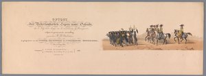 Procesión histórica en el segundo centenario de la Universidad de Ciencias Aplicadas de Utrecht, 1836 (título impreso) Acercamiento de los ejércitos holandeses a Ostende, 3 de julio de 1600, el día después de la victoria en Nieuwpoort; según el traje dado 