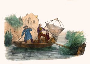 La Pesca. en "Album Grotesque, Choices of Outstanding Types", ilustraciones de Victor Adam, París, circa 1850.