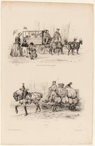 Coche ómnibus en los Campos Elíseos, c.1841-44 (impresión)