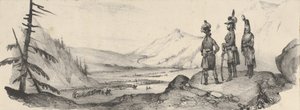 Tres soldados en un paisaje, mediados del siglo XIX de Victor Adam