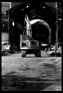 Demolición del mercado central en París, en agosto de 1971 (foto en b/n) de Victor Baltard
