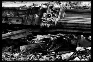 Demolición del mercado central en París, en agosto de 1971 (foto en b/n) de Victor Baltard