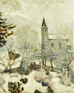 Iglesia de Murol en invierno; L