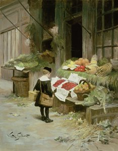 Niño pequeño en el mercado