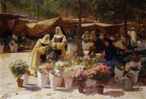 El mercado de flores de Victor Gabriel Gilbert