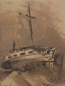 Un barco en mares agitados, 1864