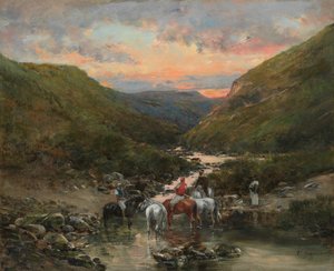 Barranco cerca de Biskra, 1890-1900 de Victor Huguet